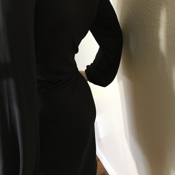 Classic Black Wrap Midi Dress - Picture 11 of 11
